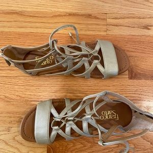 Franco Sarto gold lace-up gladiator sandals